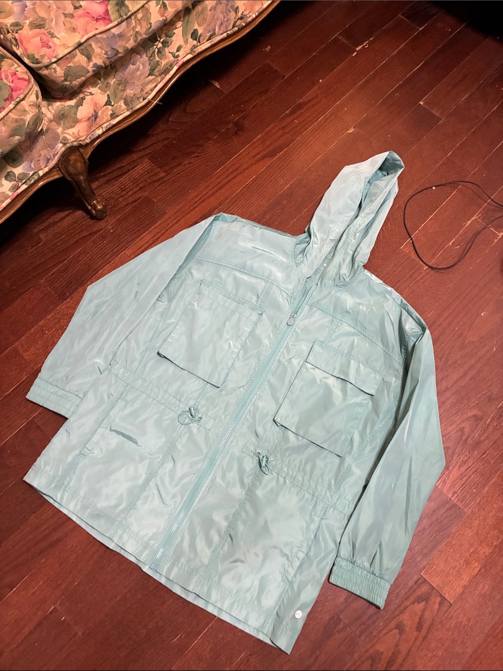 Apana Light Mint Green Hooded Windbreaker Jacket
